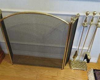 Fireplace screen, tools