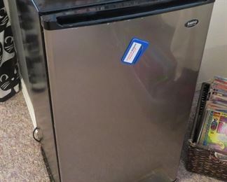 Mini refrigerator, playing cards