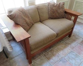 Mission style love seat