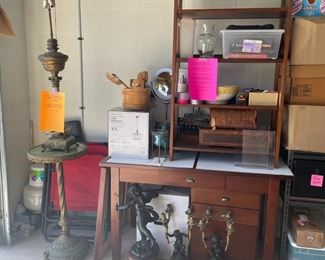 PIER ONE IMPORTS TRENTON STYLE OFFICE DESK WITH 2 DRAWER ROLLER FILE CABINET AND MATCHING 5 SHELF BOOKCASE