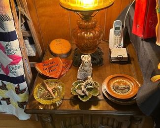 Amber Lamp 
Wood items 