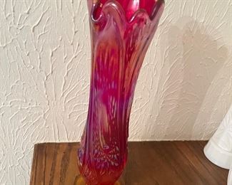 MCM Iridescent Swung Glass Vase
