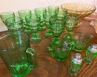 Green Uranium Vaseline Glass