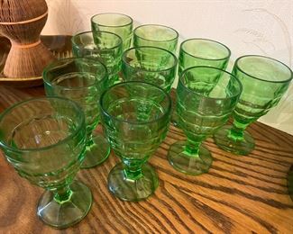 Uranium Glass Goblets 