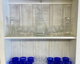 Blue Cut to Clear Glasses , Baccarat Decanters