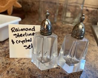 Raimond Sterling & Crystal Salt & Pepper Shakers