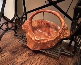 Knotted Wood Carved Handle Bowl
