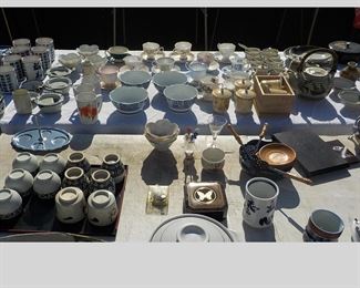 Several Tables of Asian Porcelain from the same Estate