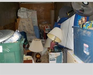 Inside a 40' container...this some boxes we have yet to get to. Will add items during the sale when there is room to display on our tables