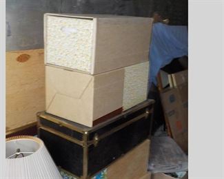 Inside a 40' container...this some boxes we have yet to get to. Will add items during the sale when there is room to display on our tables