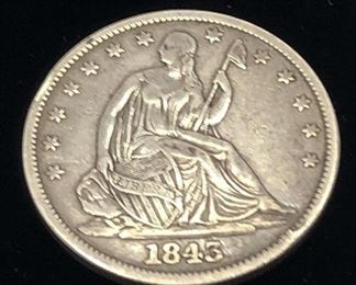 1843 scare date full liberty seated