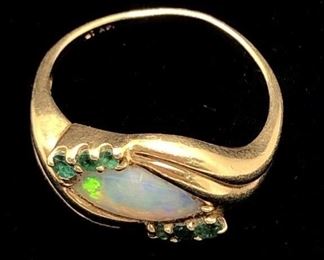 vintage 14k gold multi gem ring