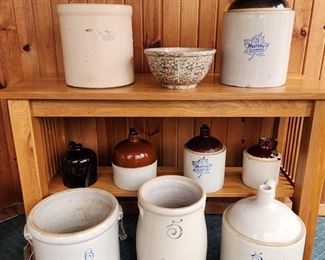 Stoneware Crocks, many Red Wing