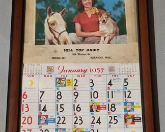Hill Top Dairy Framed Calendar