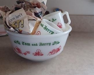 Tom and Jerry Punchbowl and cups