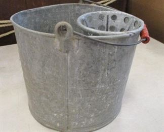 Galvanized mop bucket
