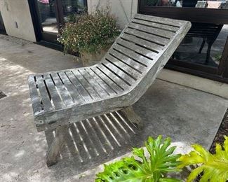 $200. Fixed sloped wood armchair 25.5 x 44 x 34