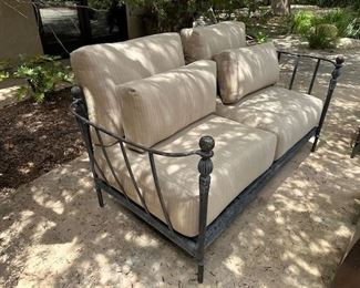 $1500. Love seat, bronze frame (Jeffrey Hitchcock Interior Design)