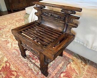 $400. Elm antique Chinese opera seat.