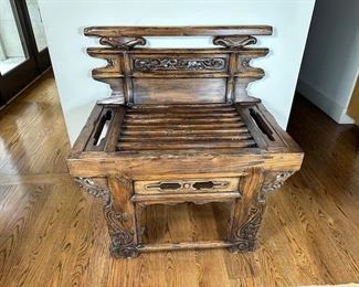 $400. Elm antique Chinese opera seat.