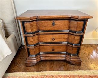$300. Walnut commode, inspired by Lombardy designs of the late 17th century 22 x 36 x 32.5