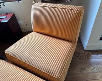 $850 Art Deco velvet upholstery  chair and ottoman. Chair 33 x 34 x 32.75. Ottoman 32 x 22 x 16.5