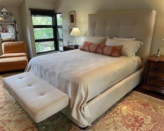 $1200. Tufted fabric headboard and mattress base (available after June 6th)