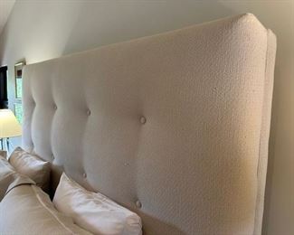 $1200. Tufted fabric headboard and mattress base (available after June 6th)