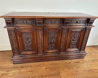 $800 John Sheen  hand carved console 60 x 20 x 36