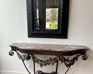 French wrought-iron console table