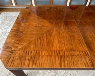 $4000. Baker Furniture walnut dining table, 88.25 (108) x 44 x 29