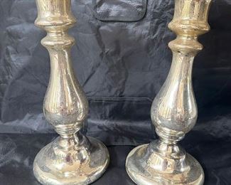 $100 Mercury glass candleholders 6 x 13