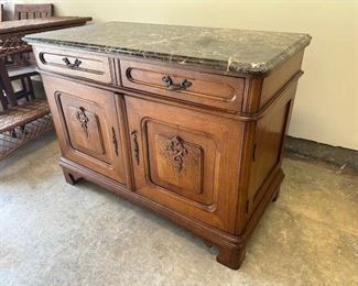 $200  Marble Top Wood Night Stand-2 Drawers-Cabinet with one shelf-43 x 22 x 32
