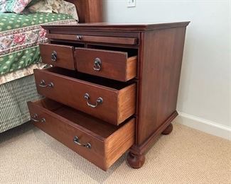 $700 King, Bob Timberlake, Mahogany bed frame and 2 nightstands. 82w x 92d x 75h, nightstands 26 x 18 x 27