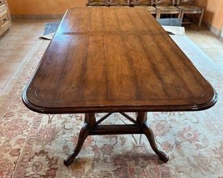 $1000. French Provincial Style Dining Table, Chaddock. 96 (144) x 46 x 30