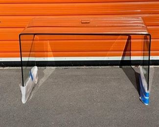 $400 Vintage Mid Century Modern Glass Waterfall Table 49.5 x 28 x 29 in