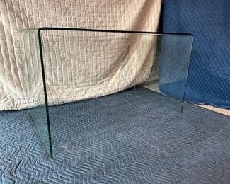 $400 Vintage Mid Century Modern Glass Waterfall Table 49.5 x 28 x 29 in