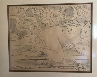 $20,000 Henri Matisse, Nu couché à la coupe de fruits. Lithograph. Signed and numbered 26/50