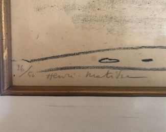 $20,000 Henri Matisse, Nu couché à la coupe de fruits. Lithograph. Signed and numbered 26/50