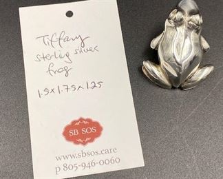 $400 Tiffany sterling silver frog ornament/ paperweight