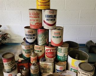 Vintage oil cans