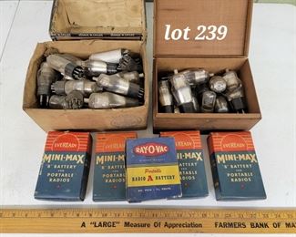 Boxes of tubes, batteries