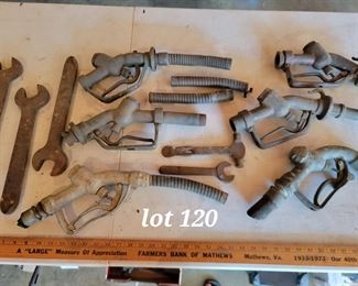 Vintage gas pump nozzles