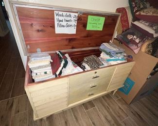 Check and assorted linens