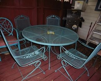 Wrought Iron Patio set & Char Broil Grill