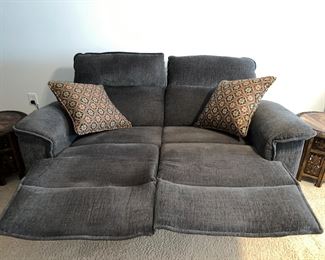 La-Z-Boy loveseat in reclining positon