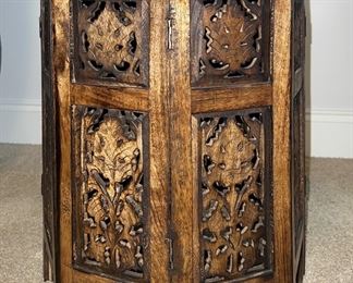 Hand carved end/accent table (pair)