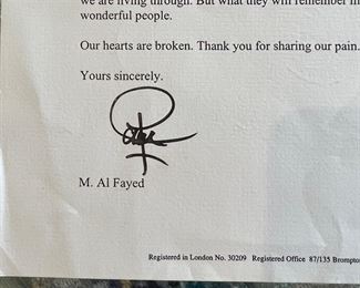 Stamped signature of letter