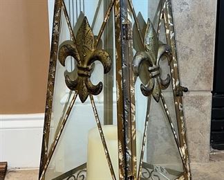 Lantern with battery operated candle