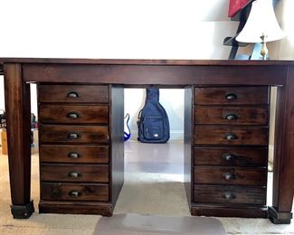 World Market desk with double filing cabinets